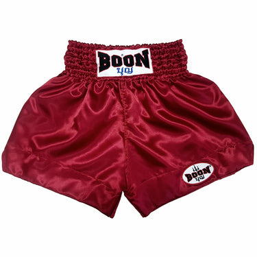 MT01BU Muay Thai Shorts  BURGUNDY - BOON Sport